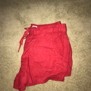 Lucky Brand Red Linen Shorts